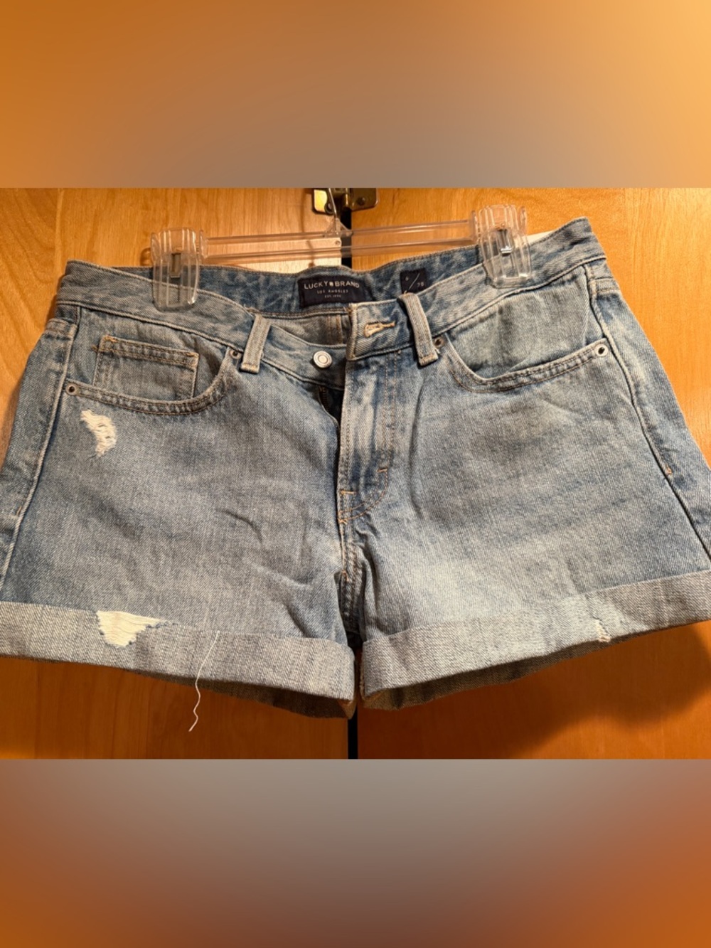 Lucky Brand Light Blue Distressed Denim Jean Shorts